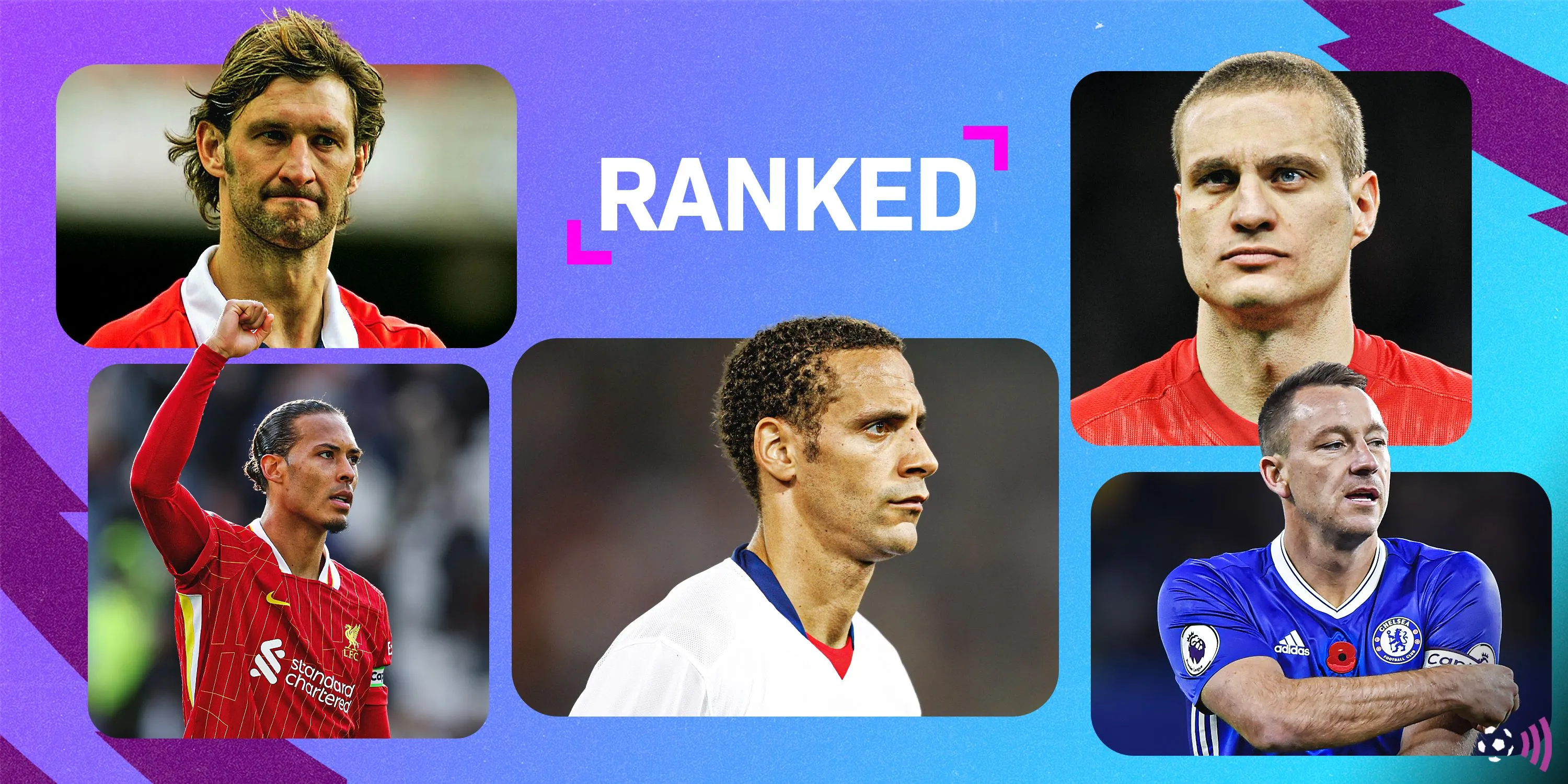 Đồ họa xếp hạng các trung vệ xuất sắc nhất lịch sử Premier League