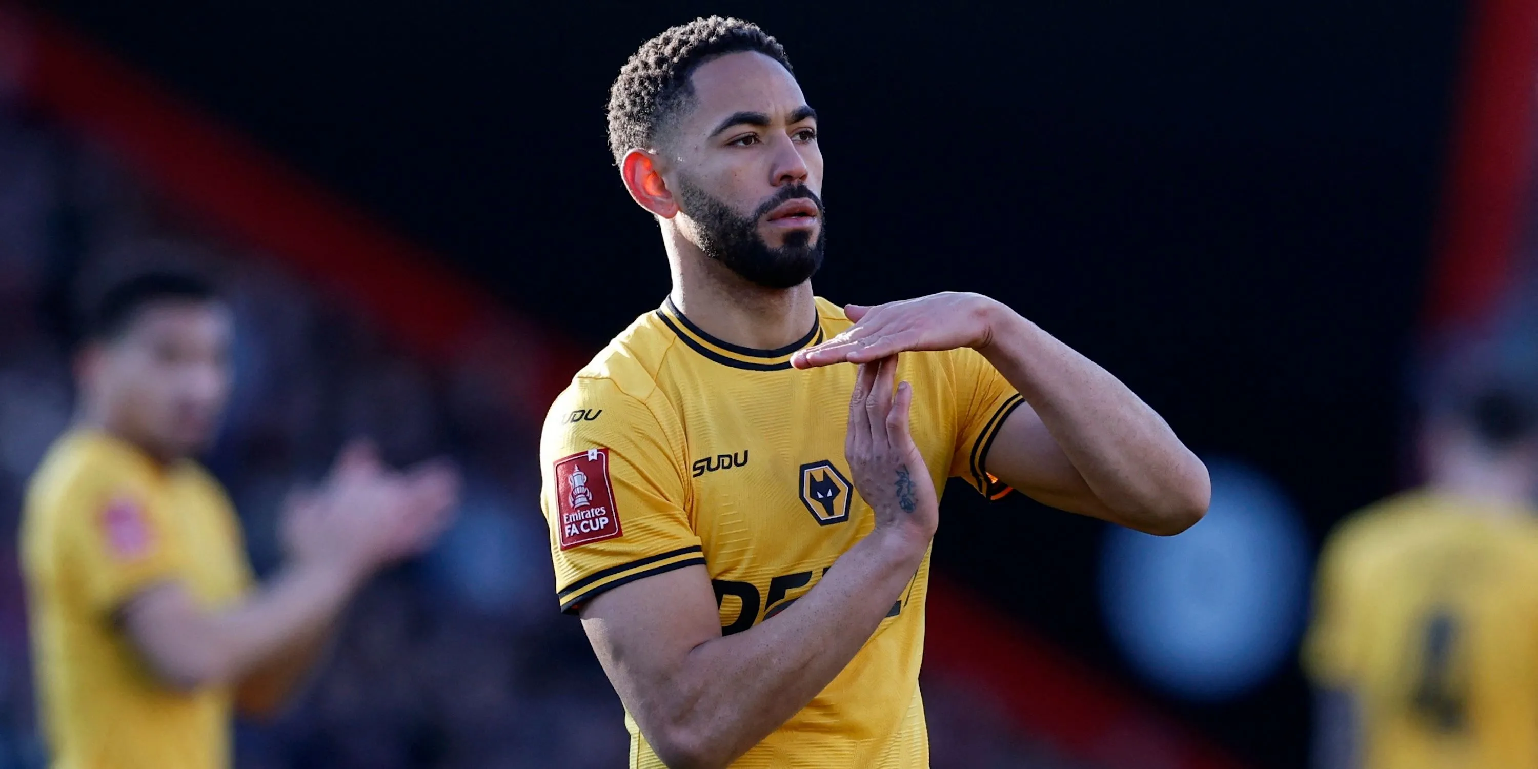 Tiền đạo Matheus Cunha của Wolves ăn mừng bàn thắng tại Ngoại hạng Anh