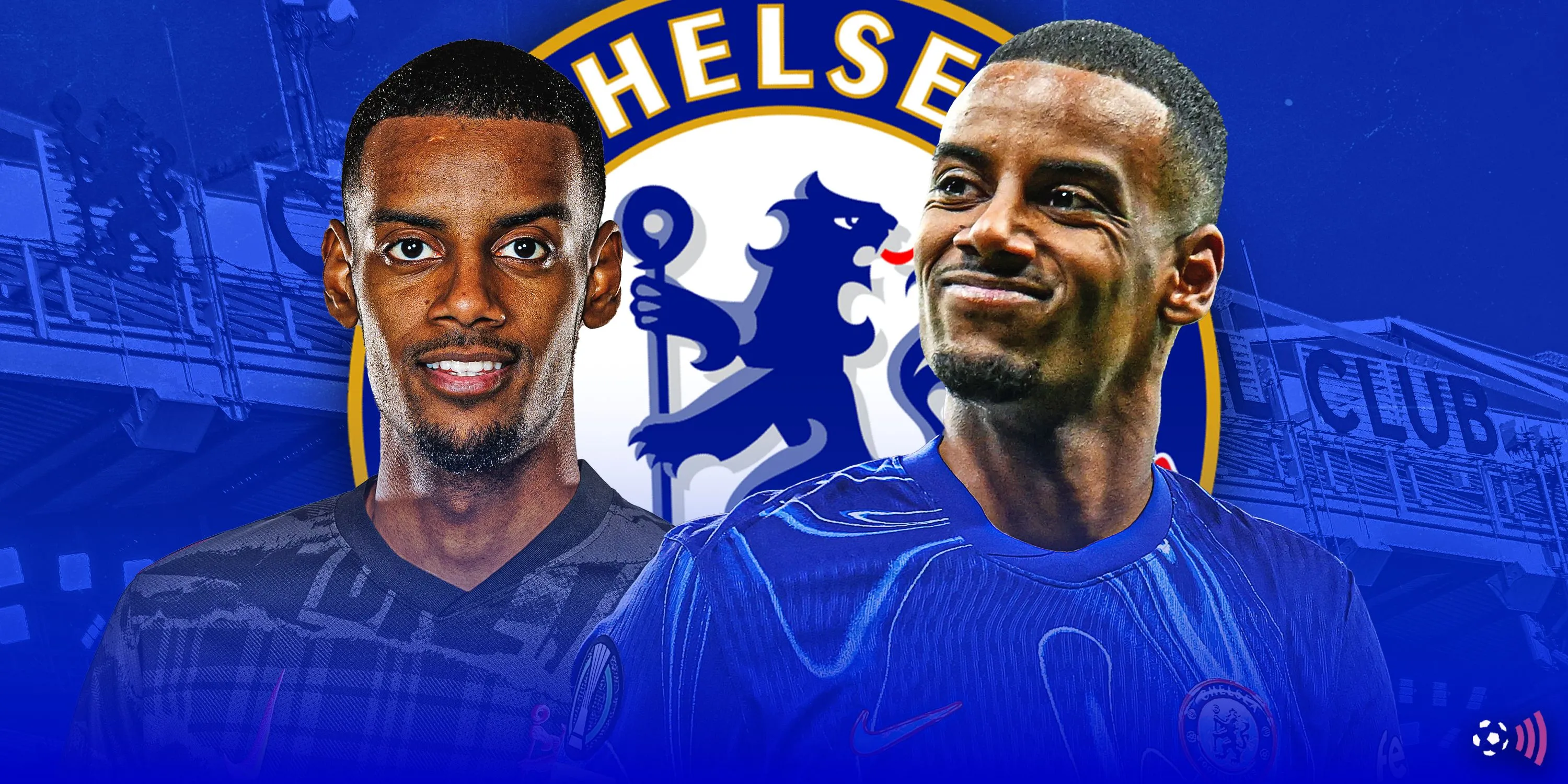 Cầu thủ Alexander Isak và logo Chelsea trong bối cảnh chuyển nhượng
