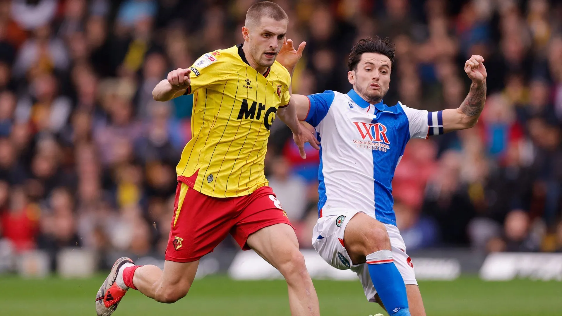 Giorgi Chakvetadze trong màu áo Watford thi đấu tại Championship.