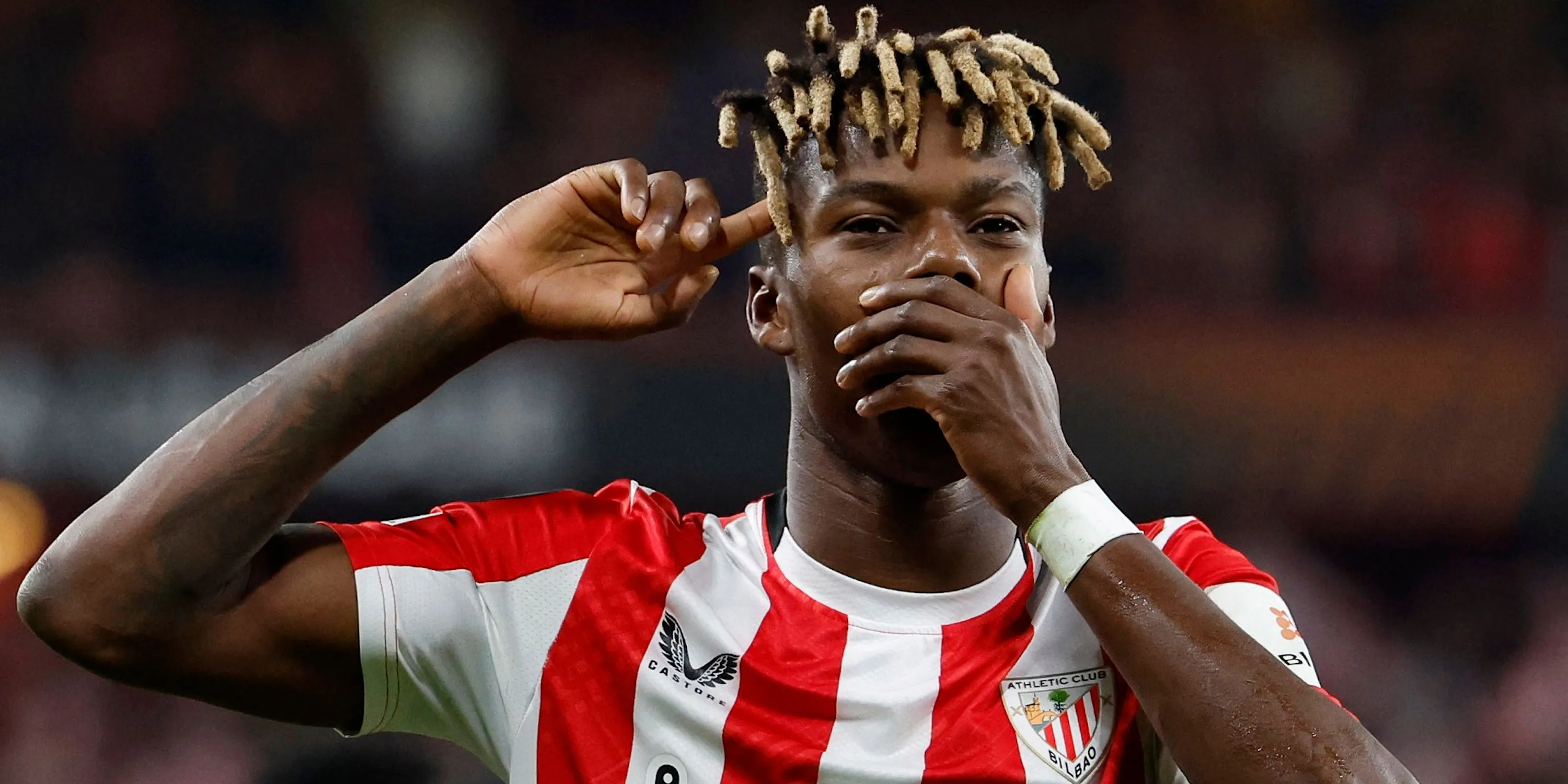 Nico Williams của Athletic Bilbao ăn mừng bàn thắng, mục tiêu chuyển nhượng của Arsenal ở cánh
