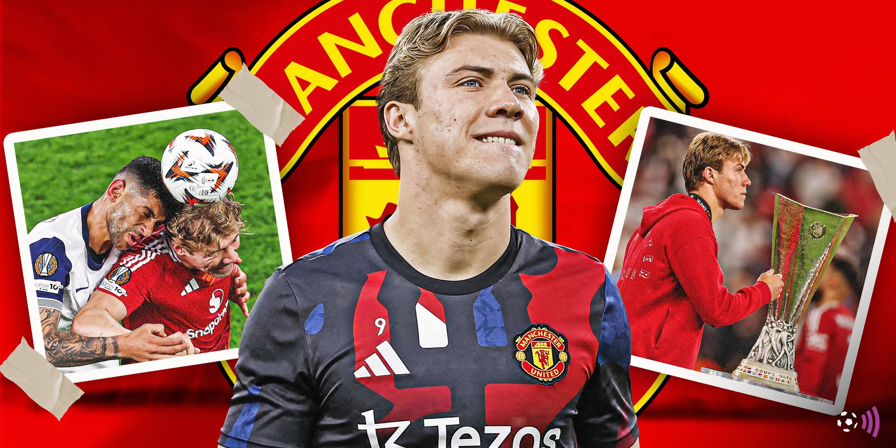 Rasmus Hojlund ăn mừng bàn thắng cho Manchester United tại Ngoại hạng Anh